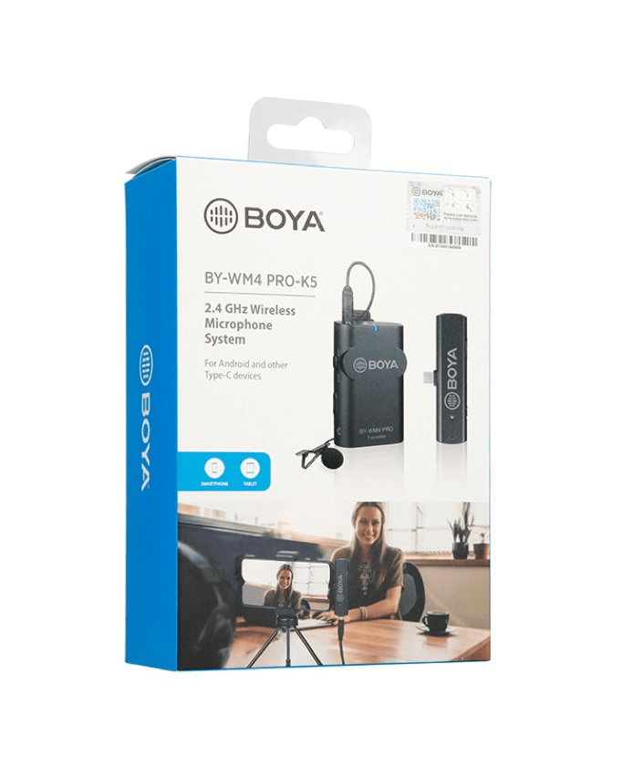 Microfone de Lapela Sem Fio Boya BY-WM4 Pro K5 para Dispositivos e Smartphones Android (USB-C)