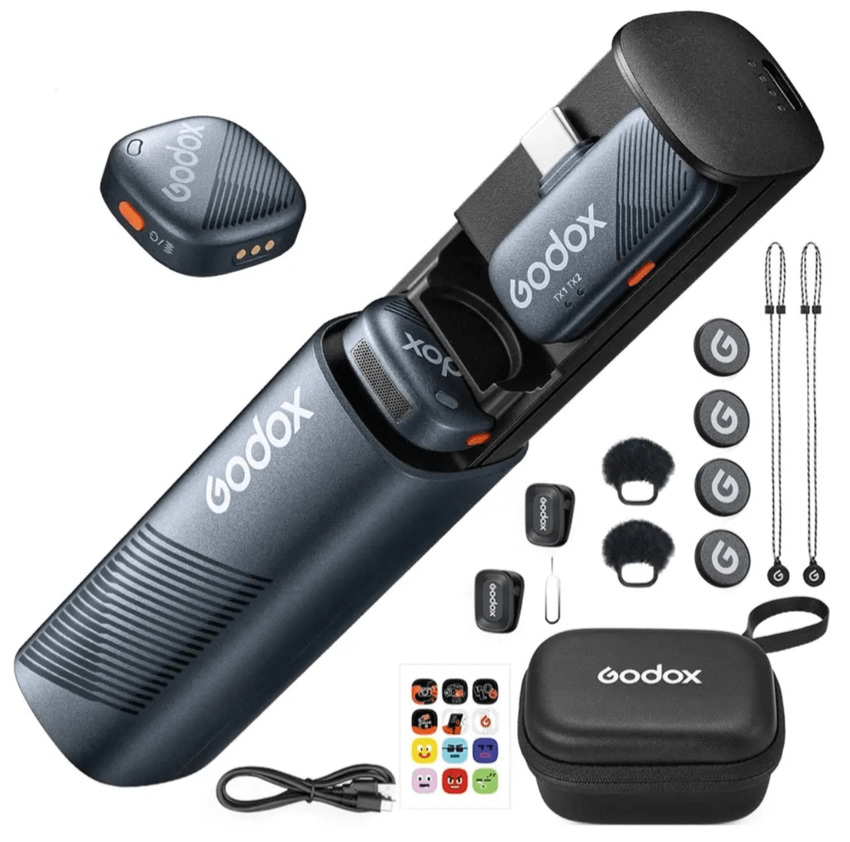 Microfone de Lapela Sem Fio GODOX Cube-SC Kit 2 para iPhone e Android