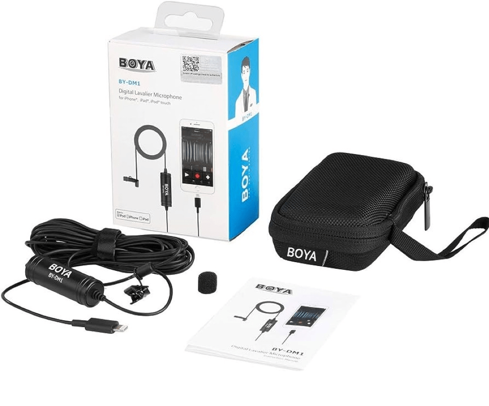 Microfone Lapela BOYA BY-DM1 para iPhone iPad iPod