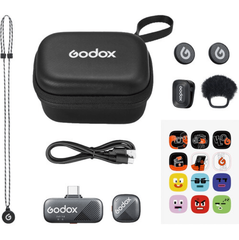 Microfone Sem Fio GODOX Cube-SC Kit 1 48kHz 24bit Type-C TAGS SEO