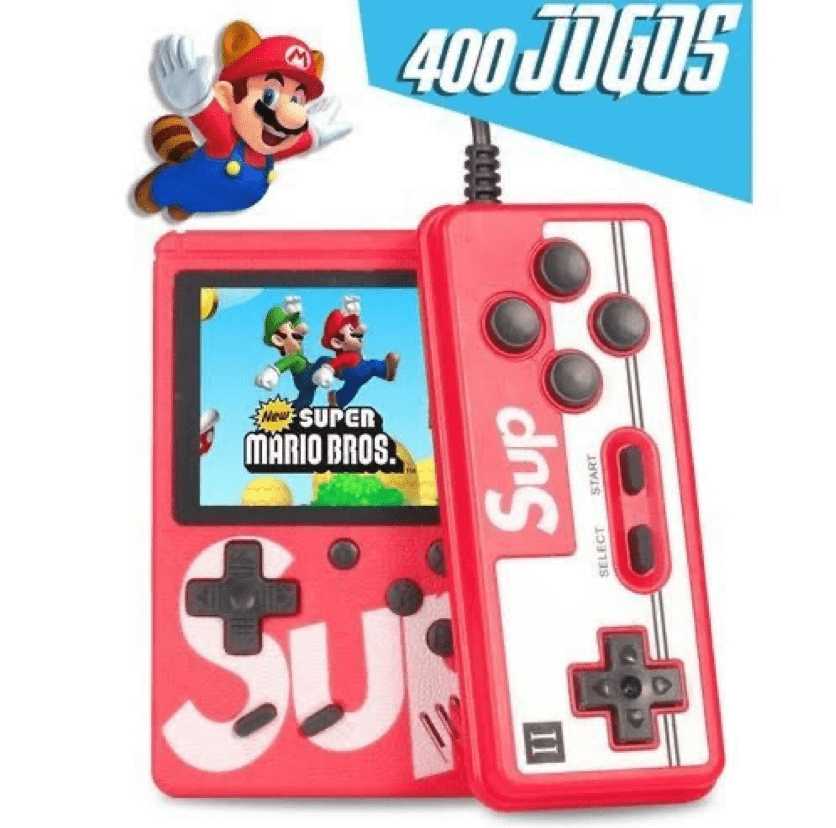 Gameboy SUP Portátil 400 em 1 Vermelho com Controle