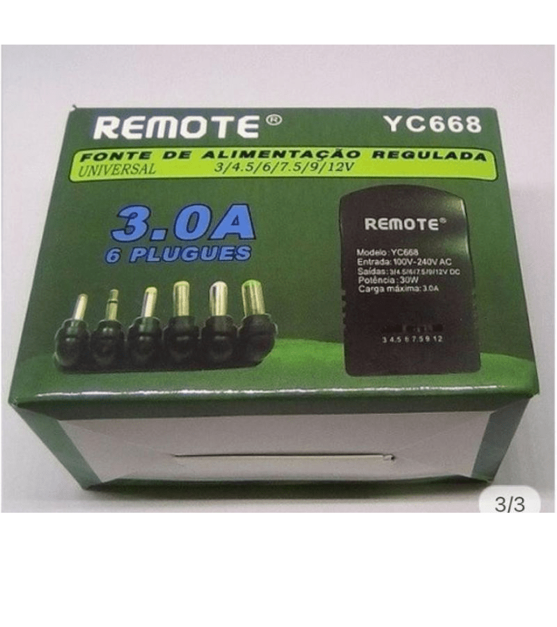 Fonte de Alimentação Universal Bivolt 3A Ajustável
