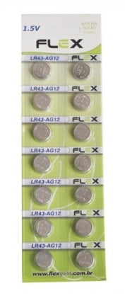 Bateria 1,5V Button Cell LR41 Flexgold - Cartela com 14 unids.