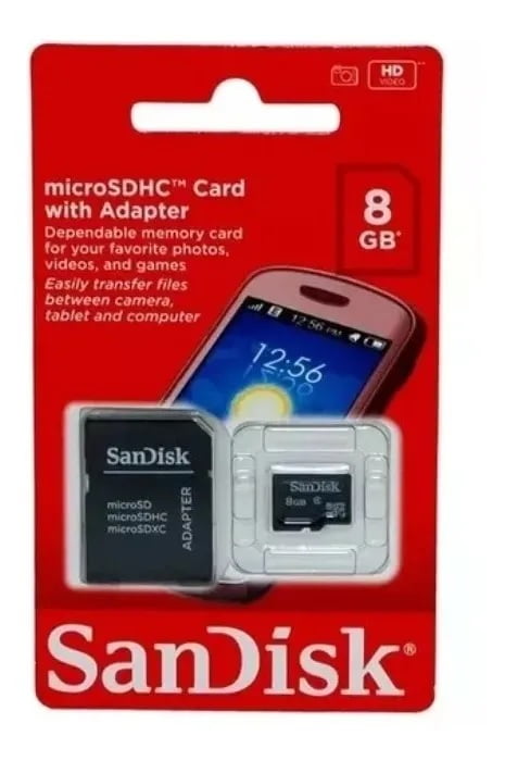 Cartão De Memória Micro Sd 8 Gb, Sandisk