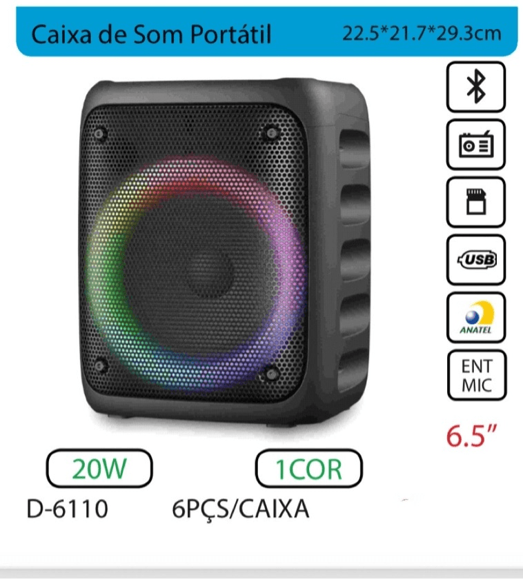 Caixa de Som Grasep 20w D-6110