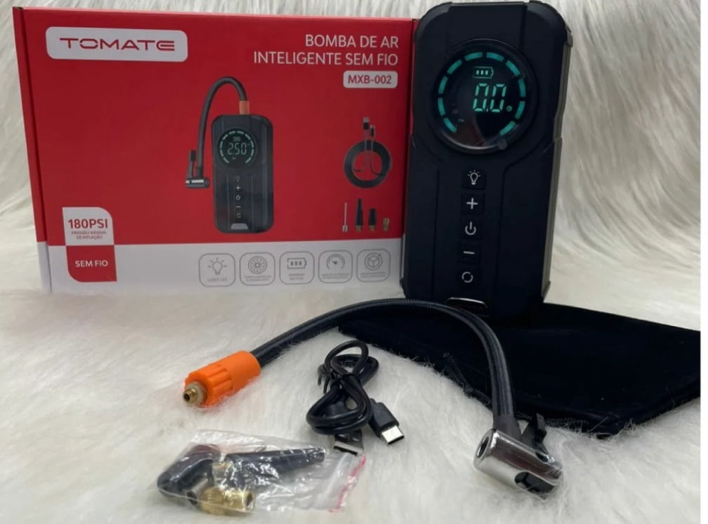 Compressor de Ar Portátil Sem Fio Tomate MXB-002 Inteligente