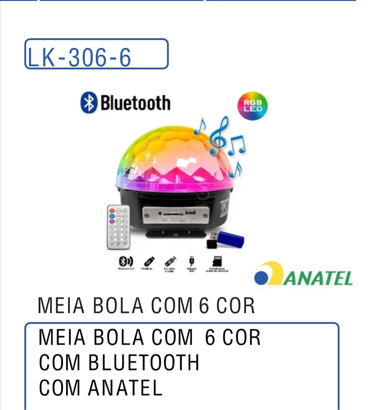 Globo Mágico Led de Cristal LK-306B - Luatek