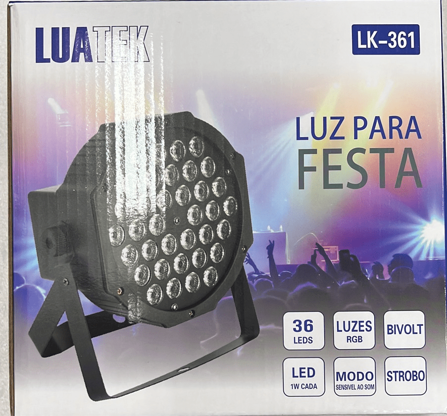 Canhão Refletor 36 Led Jogo De Luz Dj Festa LK-361 Luatek
