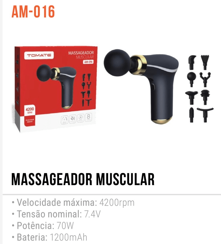 Massageador Muscular Portátil TOMATE AM-016