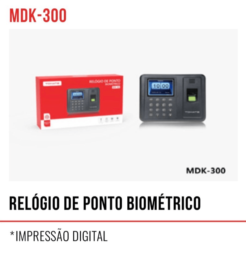 Religio de ponto com leitor de biometria MDK-300 Tomate Eletronicos