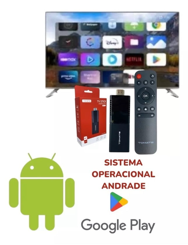 TV Stick Android 4K Tomate MCD-123 com Google Assistente