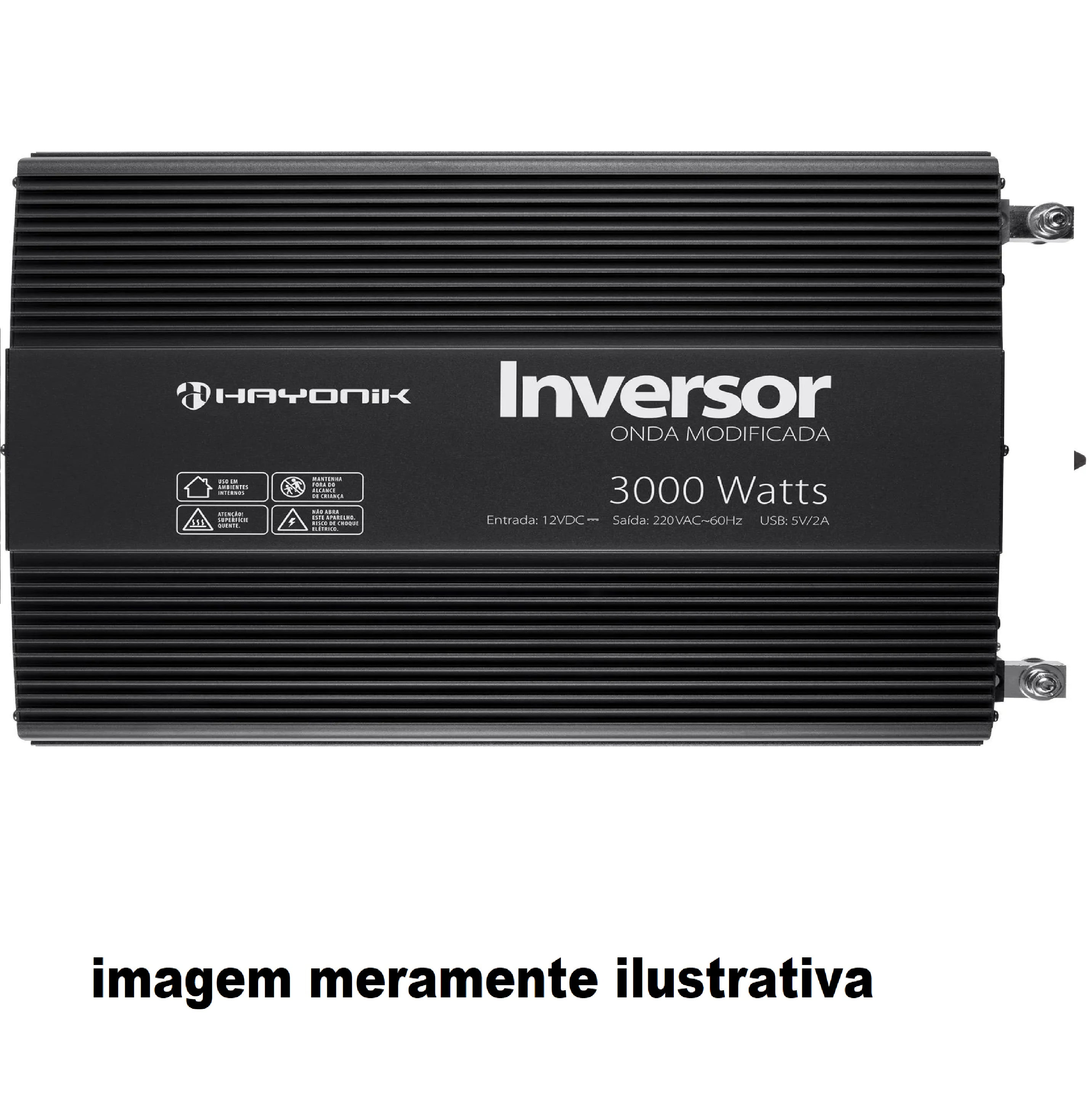 Inversor de Onda Modificada 3000W 12VDC/220V PW12-2 HAYONIK