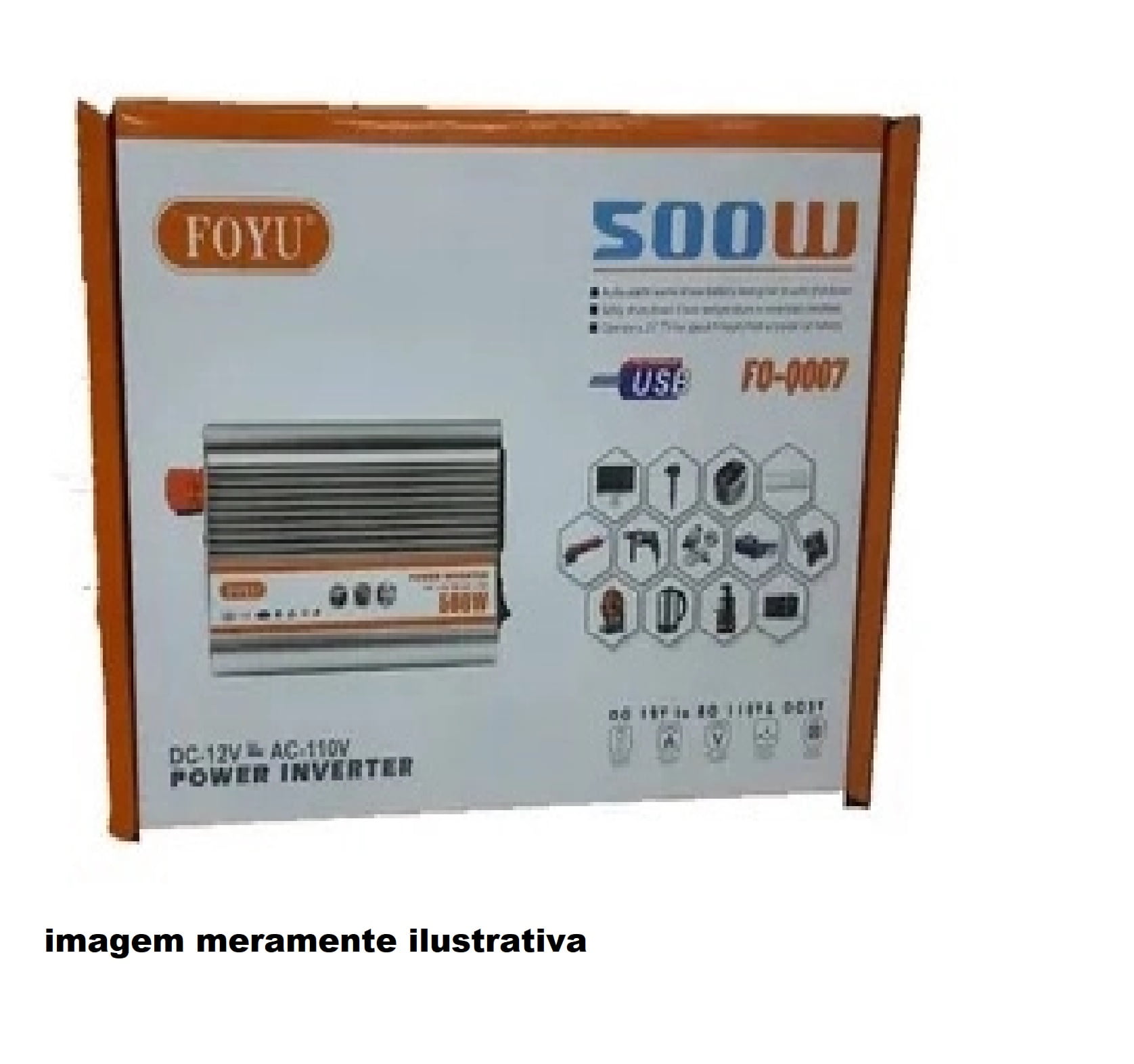 Inversor de voltagem 500w 60hz para uso diversos marca foyu