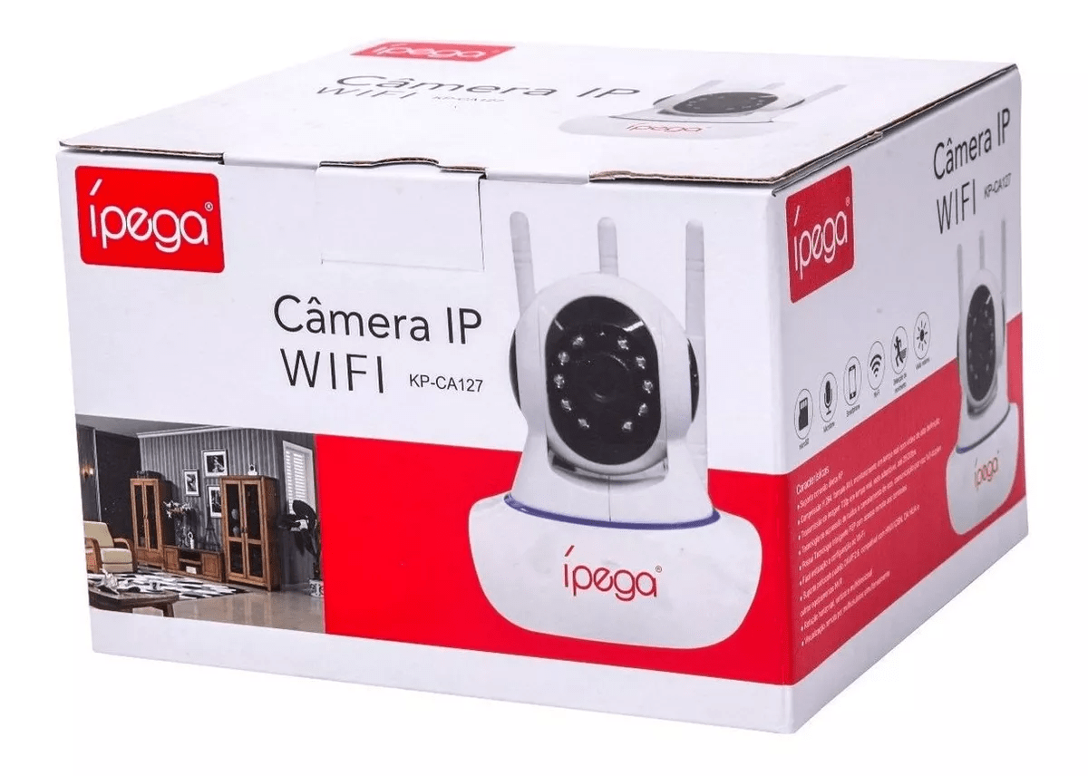 Câmera de segurança Ipega KP-CA127 com resolução de 1MP visão nocturna incluída branca