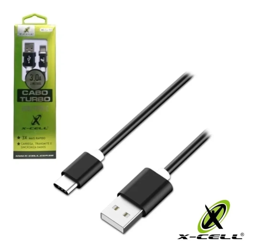 CABO TURBO USB TIPO C X-CELL 2 METROS CD-30