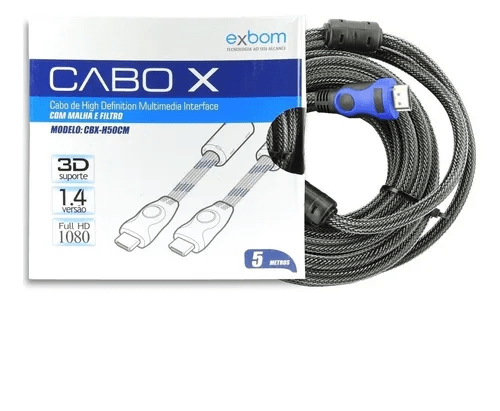 CABO EXBOM HDMI FULL HD 1080 5M CBX-H50CM C/MALHA
