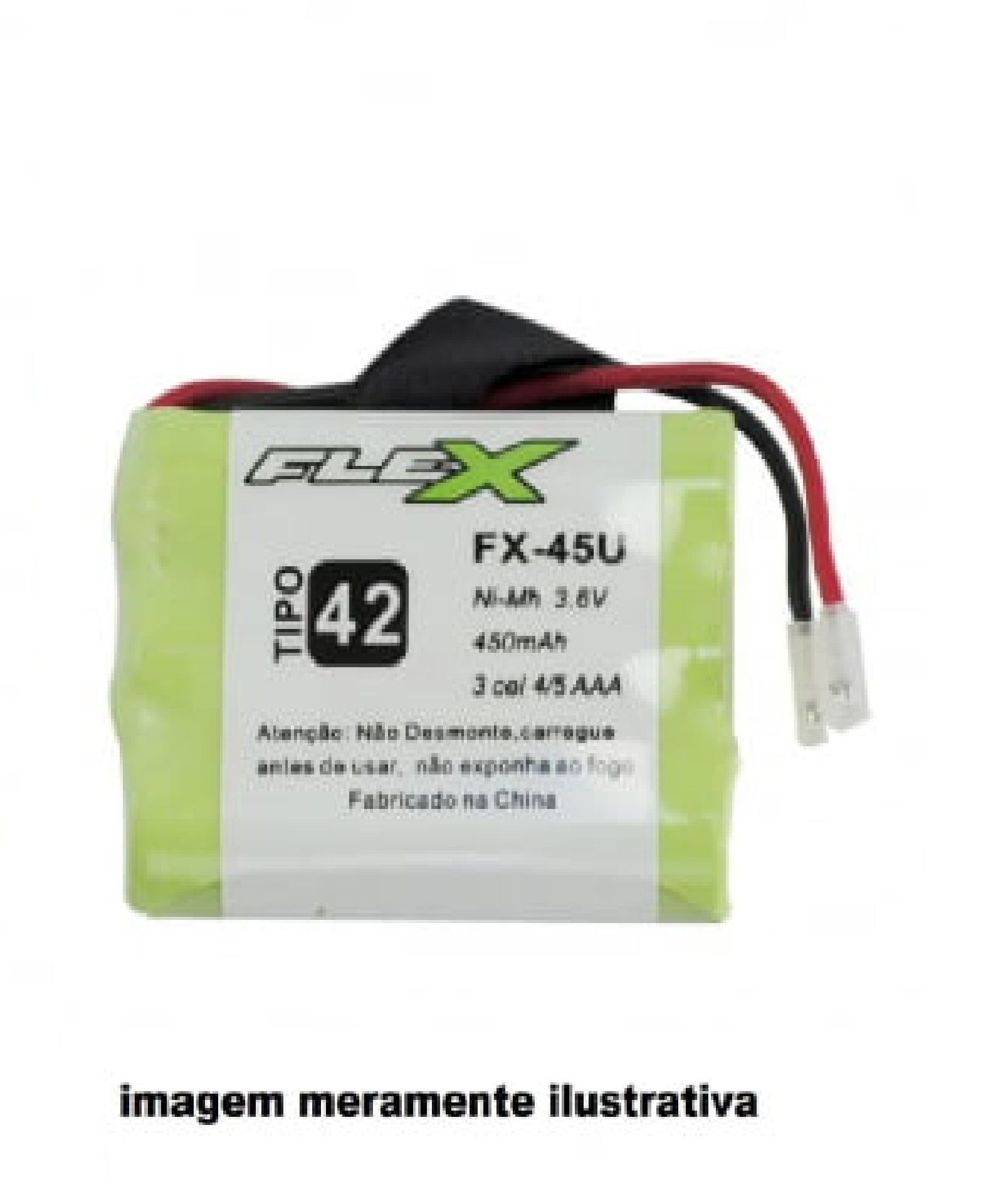 BATERIA PARA TELEFONE SEM FIO 3,6V450MAH 4/5AAA PLUG UNIVERSAL