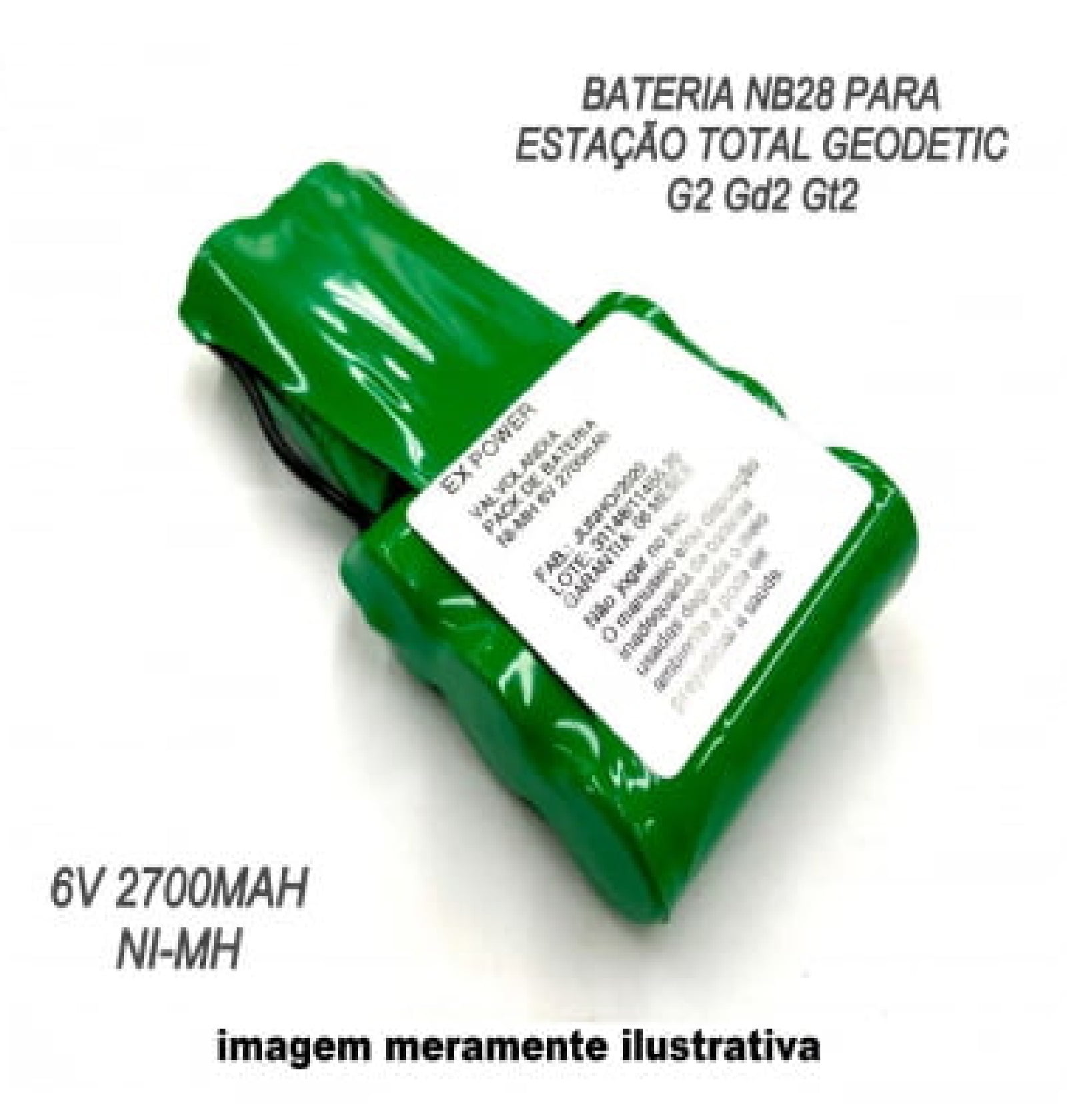 BATERIA NB-28 PARA ESTAÇÃO TOTAL 6V 2800MAH NI-MH G2 GD2 GT2