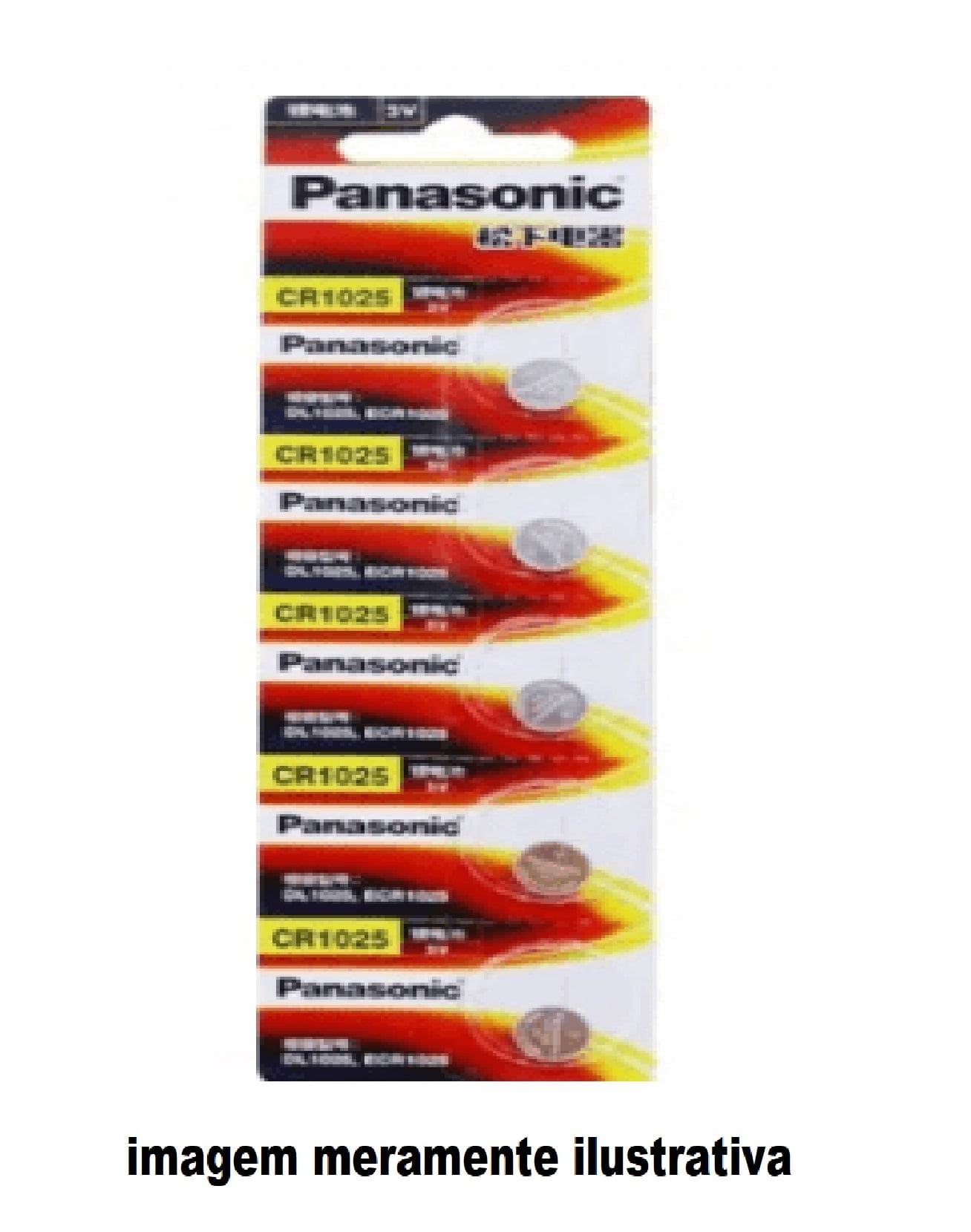 5 Baterias Panasonic Cr1025 3v Relógio Original