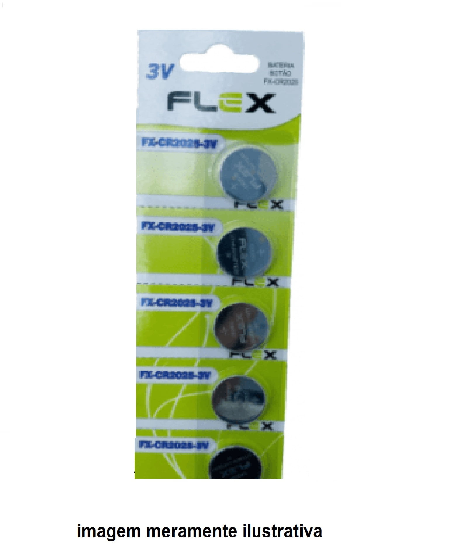 5 UNIDADES Bateria botão Flex CR 2025 3v Lithium Cartela C/ 5 Unid Pilha