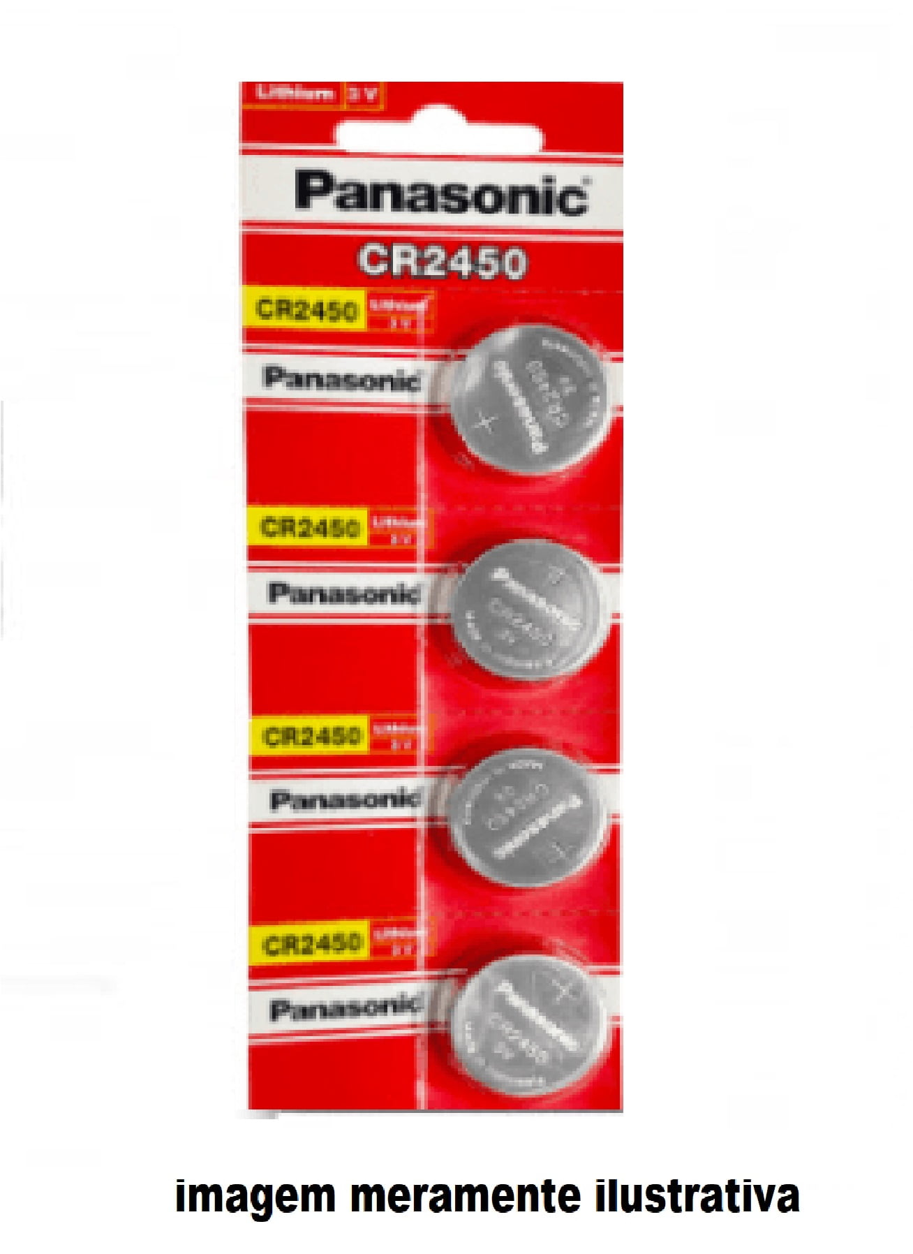 Bateria Cr2450 3V Panasonic Lithium Cartela Contém 5 Unidades