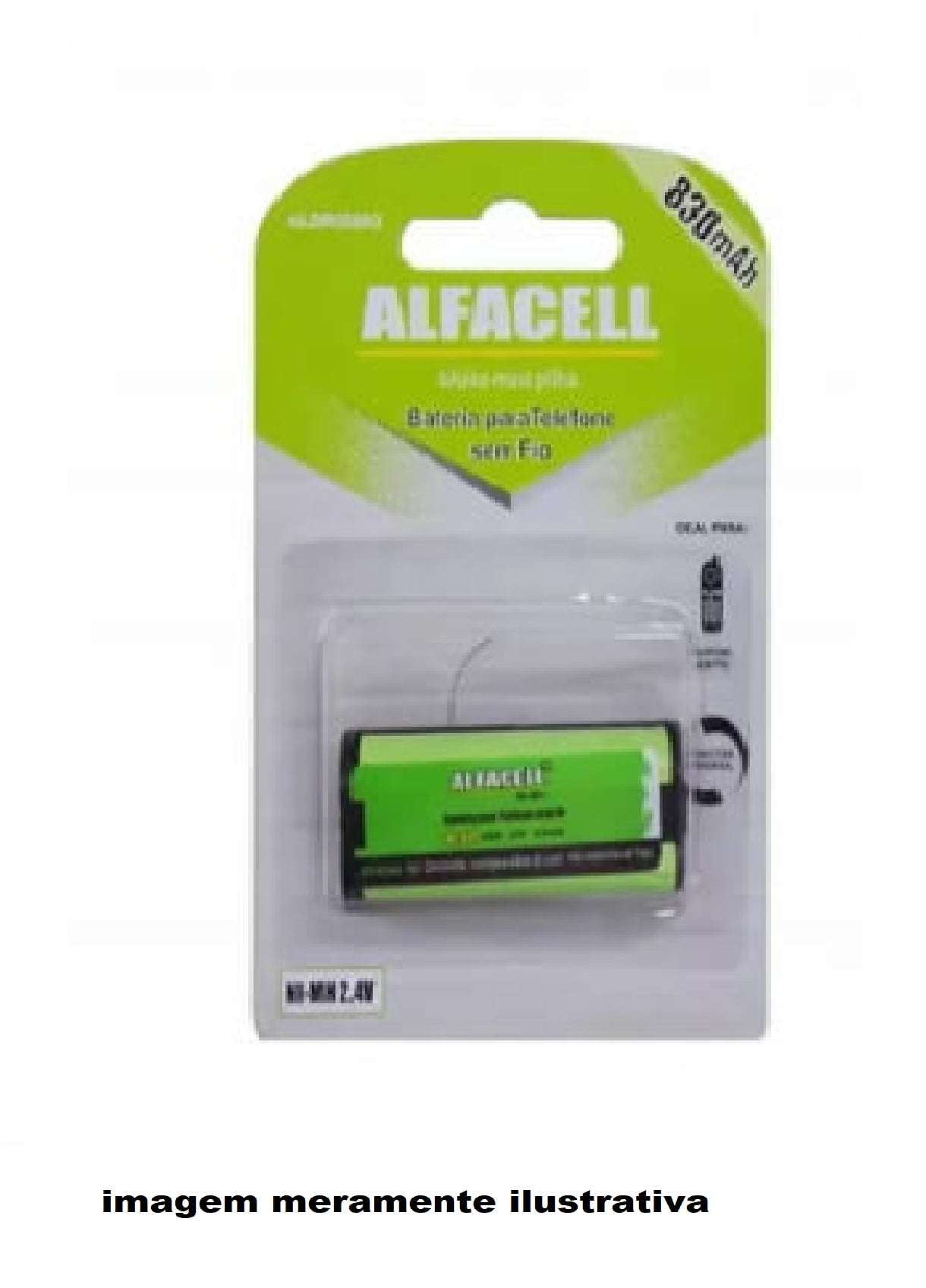 Bateria para Telefone sem fio Alfacell NI-MH 2.4V 830mAH