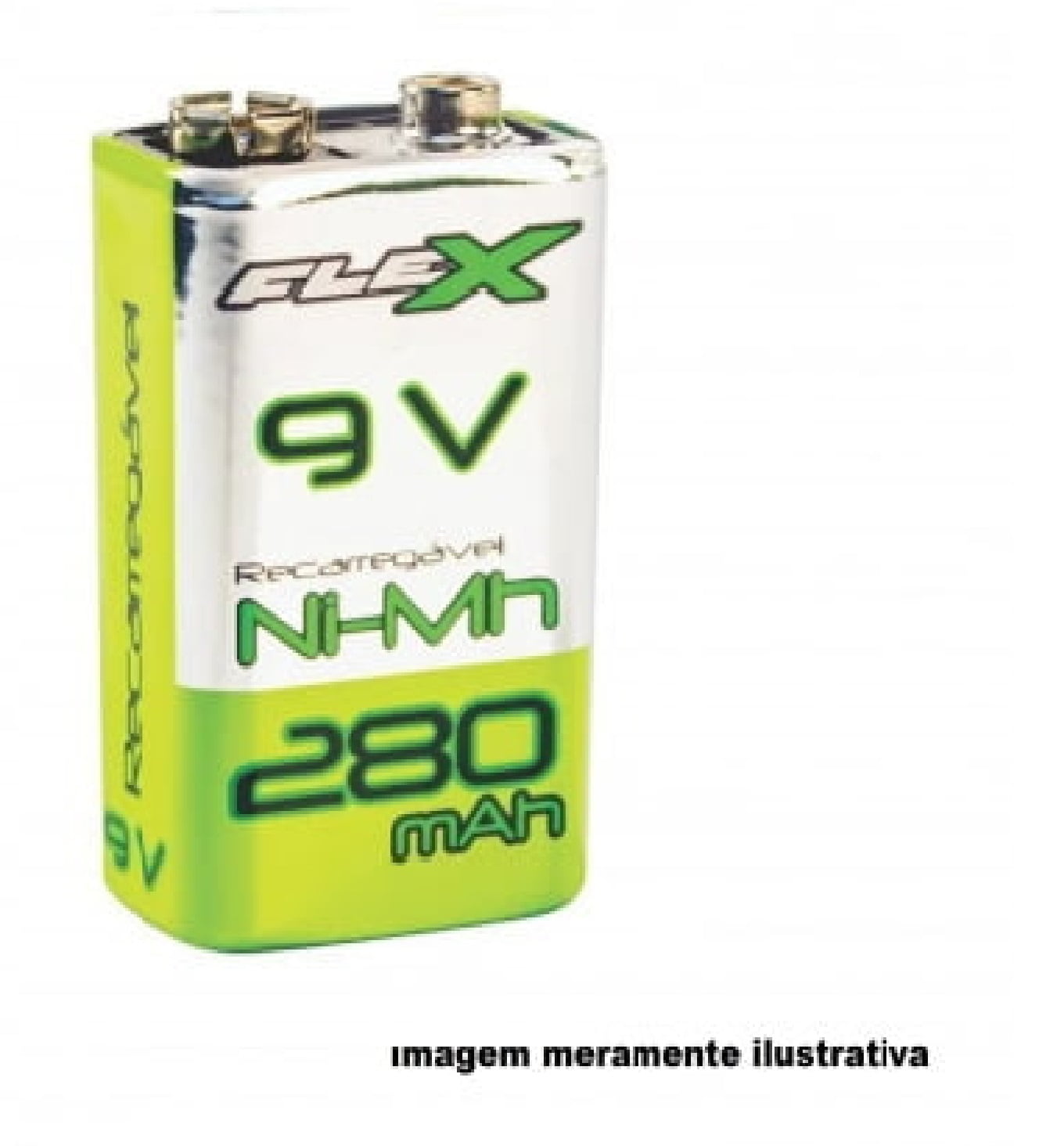 BATERIA 9V RECARREGÁVEL 280MAH FLEX