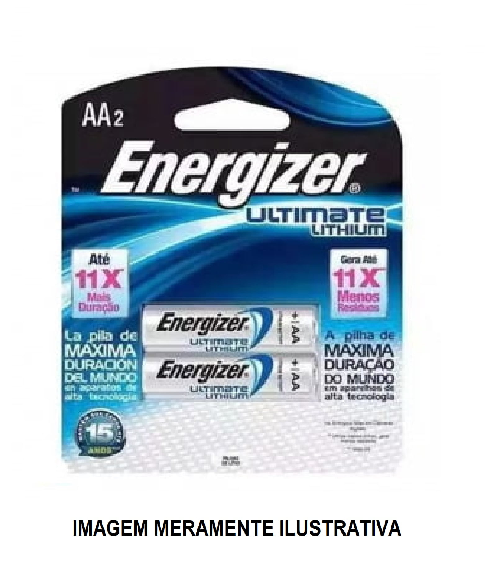 PILHA ENERGIZER ULTIMATE LITHIUM AA CARTELA COM 2 PILHAS