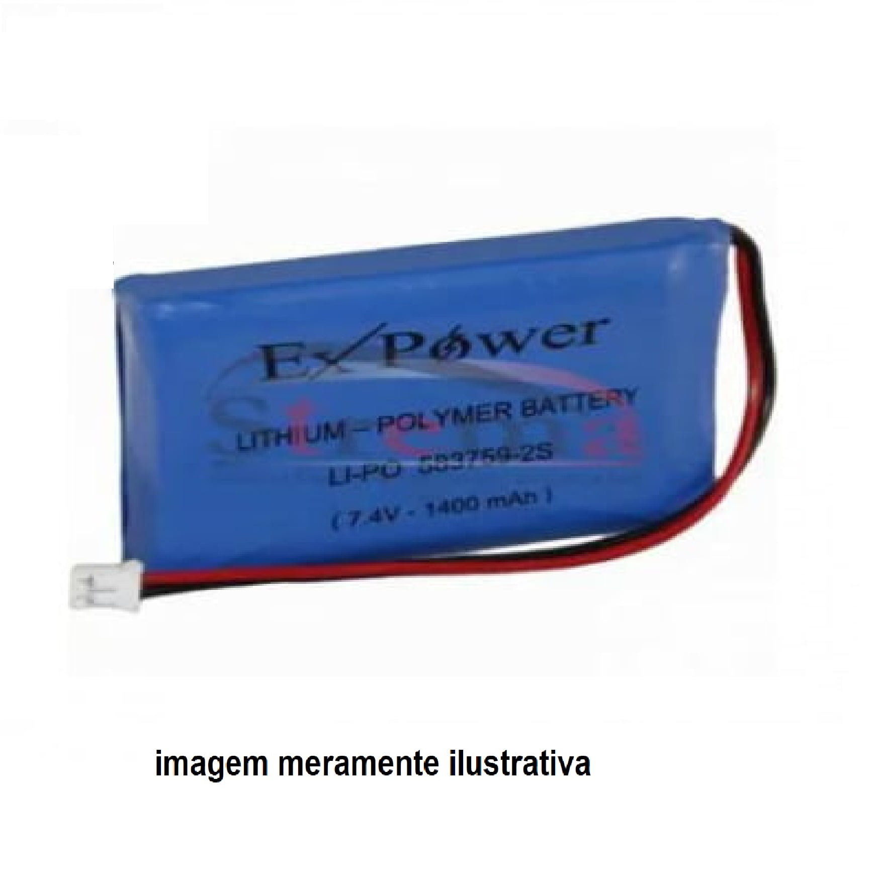 BATERIA 7,4V 1400MAH LI-PO 583759 COM PCM E CONECTOR