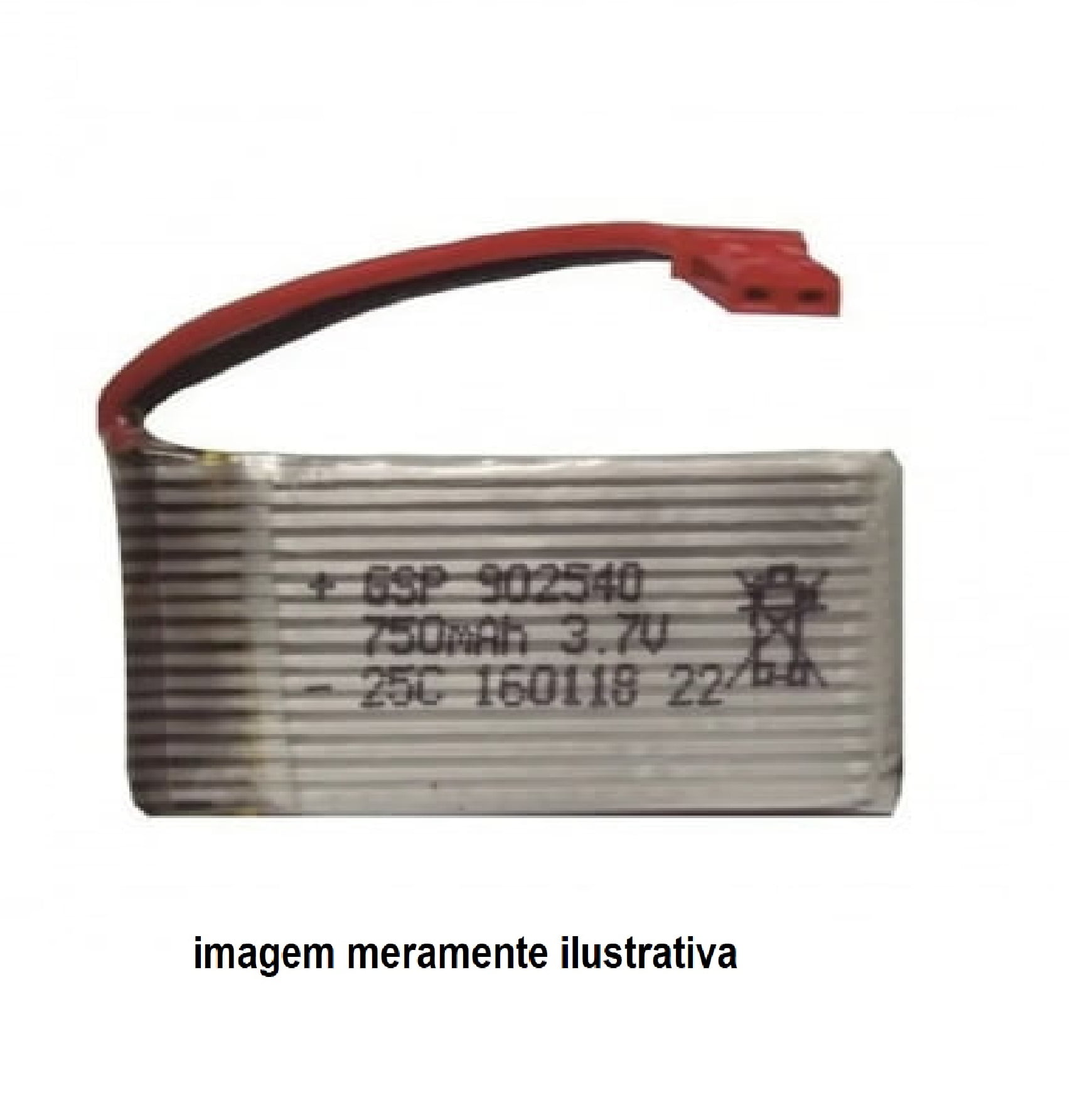 BATERIA LI-PO PARA DRONE E HELICOPTEROS 3,7V 750MAH 25C LIPO