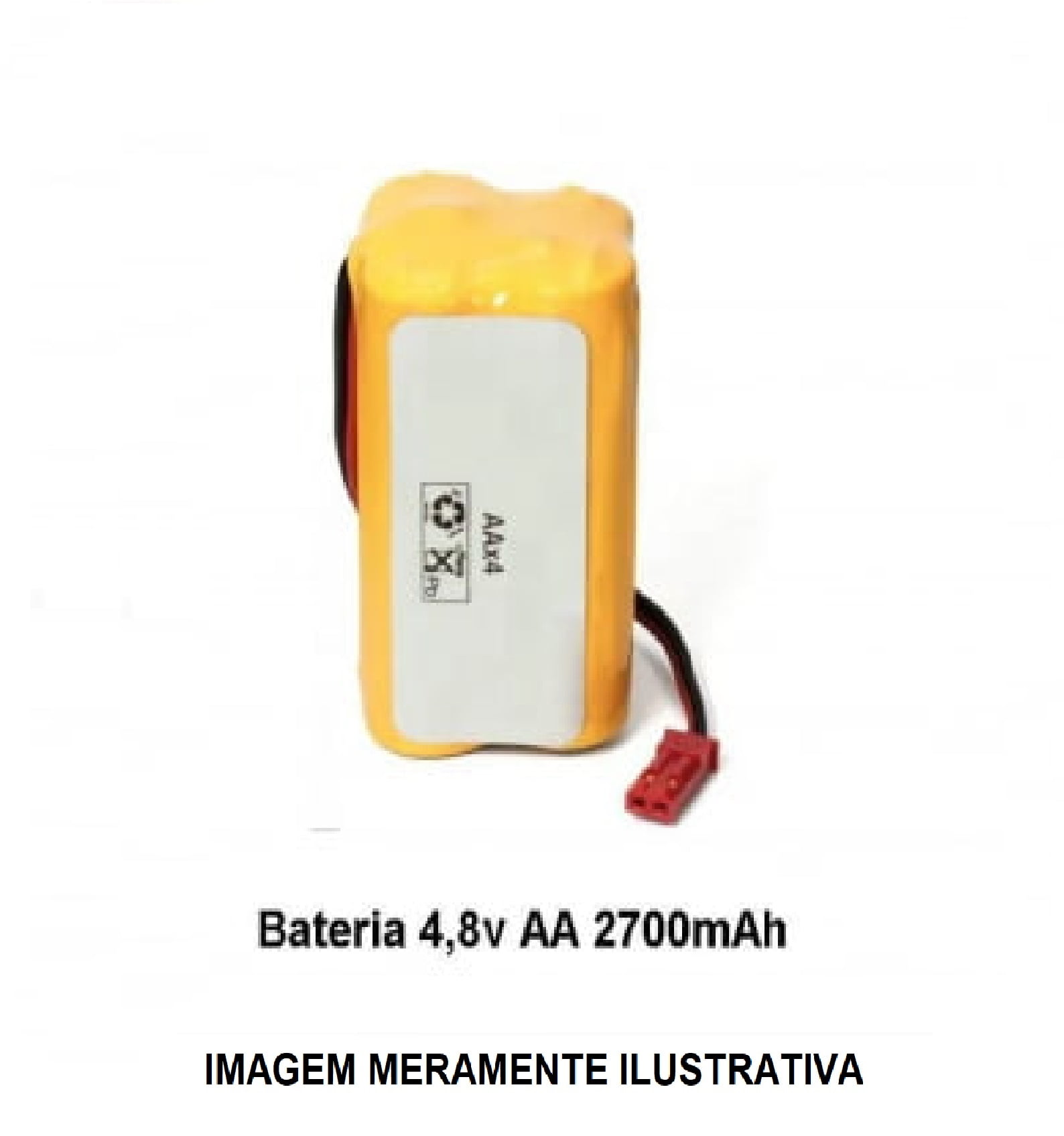 BATERIA 4,8V AA 2700MAH COM CONECTOR JST BEC RECARREGÁVEL