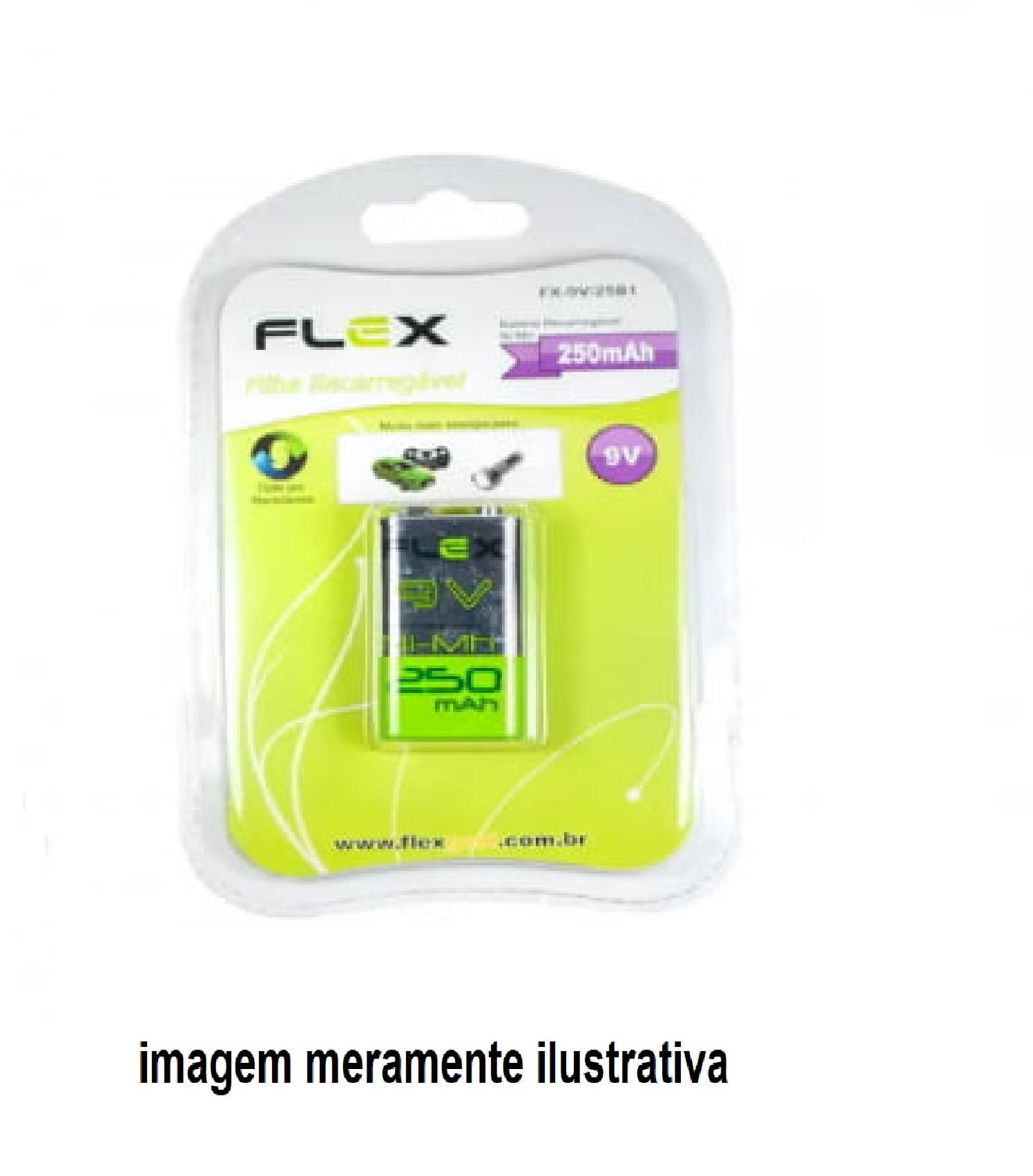 BATERIA 9V RECARREGAVEL 250MAH FLEX