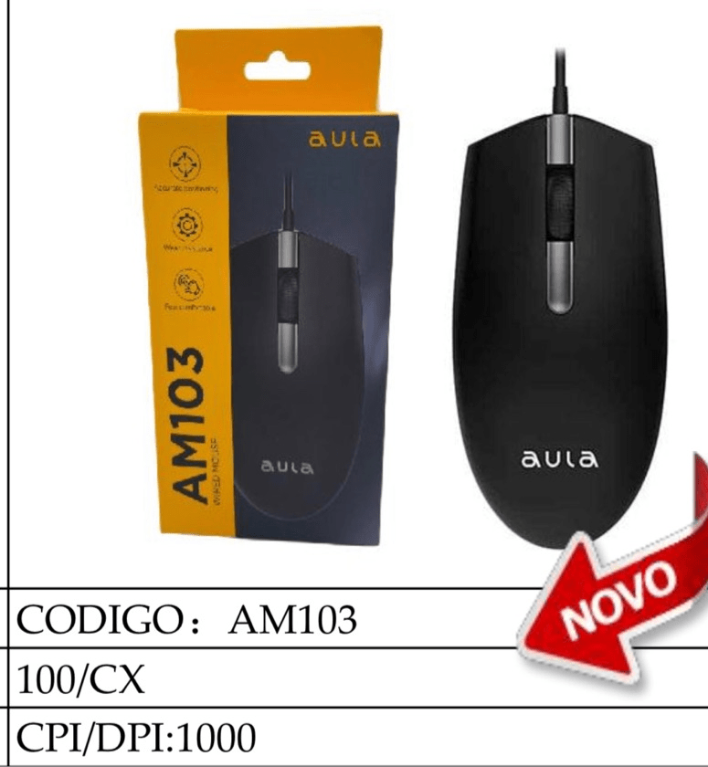 Mouse AULA AM103 USB Wired Mouse for PC Laptop Computer 