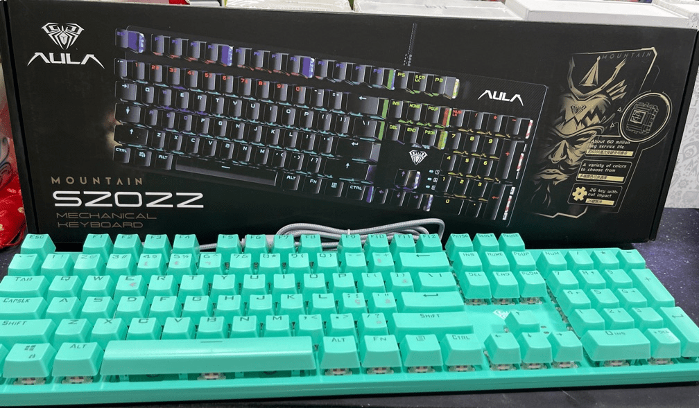 Teclado AULA S2022 verde pra computador mechanical gaming