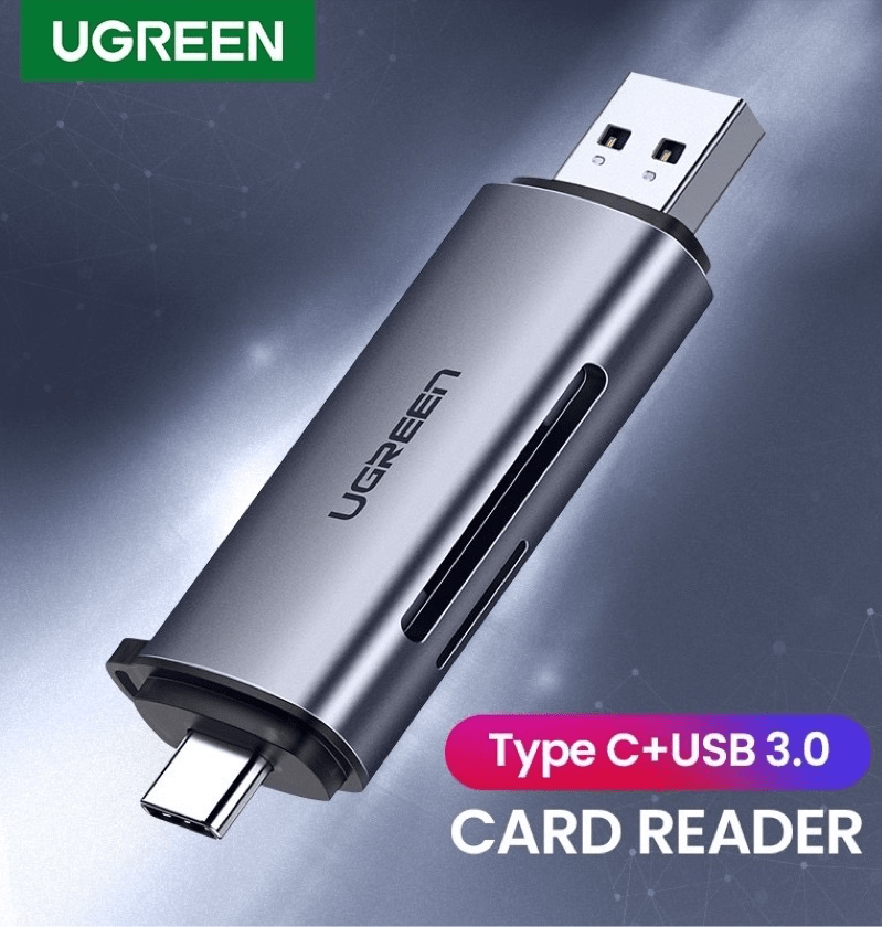  Adaptador UGREEN USB-C TF + SD Leitor de cartão (Ref. 50704)