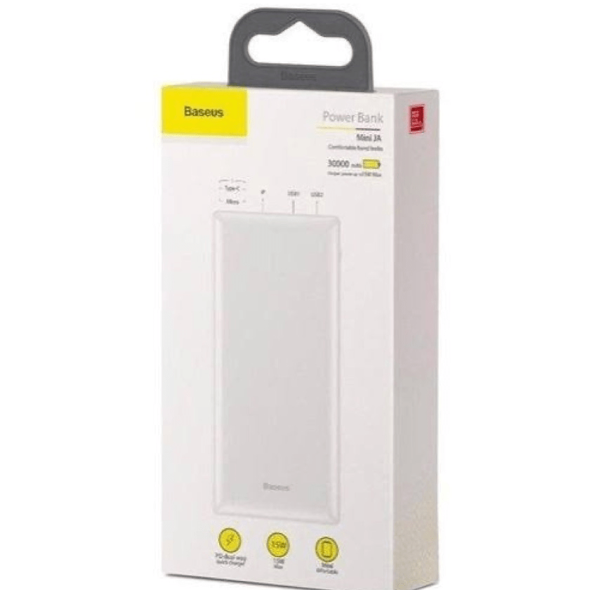 Bateria Externa Baseus 30000mah (15w) Powerbank - Original BRANCO