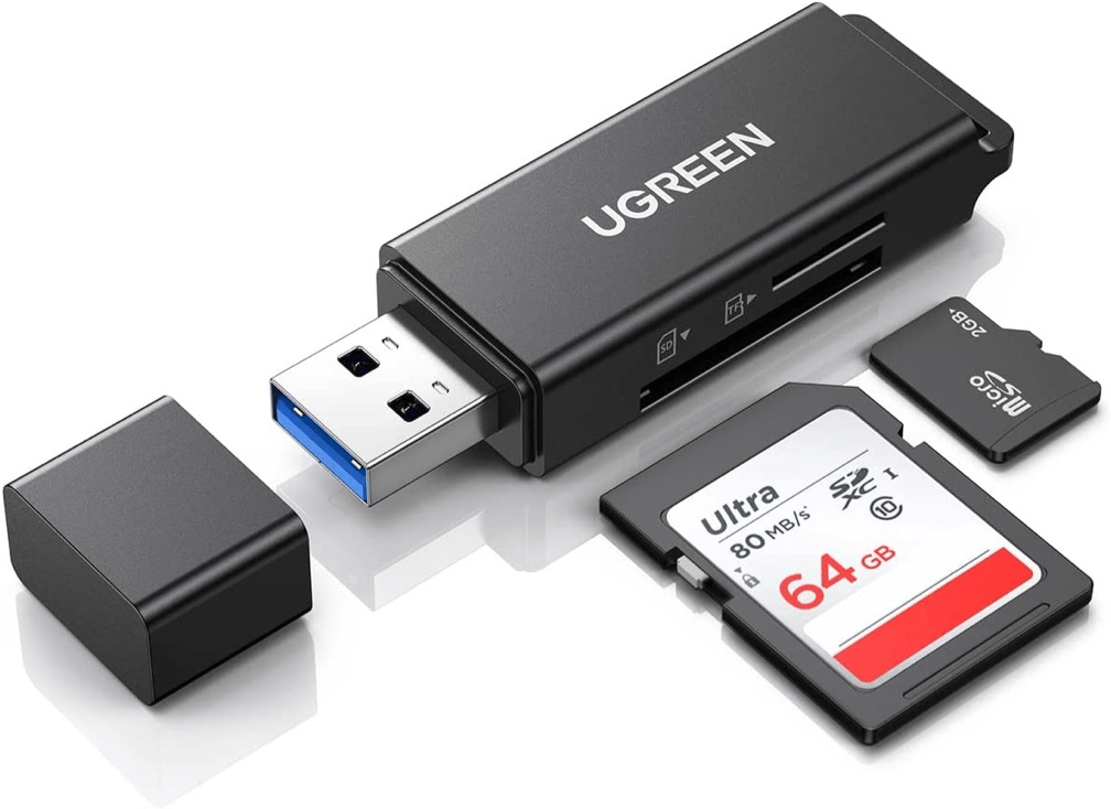 Leitor de Cartões Duplo USB 3.0 para TF + SD UGREEN