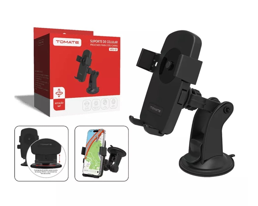 Suporte Veicular Tomate MTG-127 para Celular com Alta Fixação