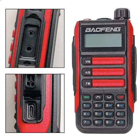 Radio Baofeng Vermelho Ht Fm Portátil Uv16 Plus Walktok 15w