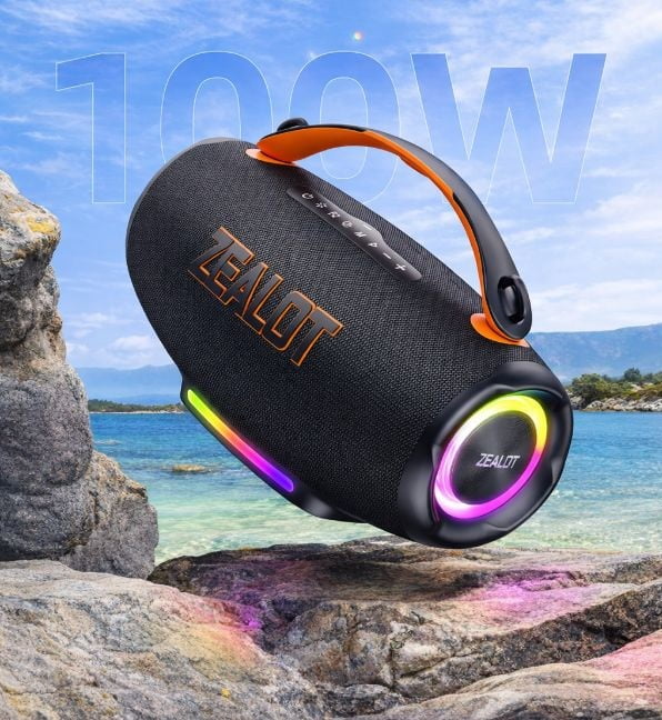 Caixa de Som Bluetooth Portátil 100W Zealot S167 Preto