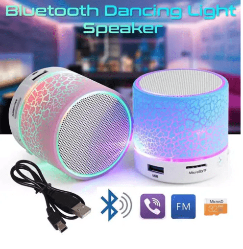 Caixa de Som Bluetooth Com LED RGB Crackelado Exbom - CS-A12BT