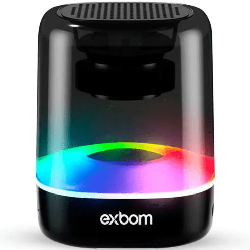 Caixa de Som Bluetooth mini com LED RGB EXBOM - CS-Q25BT