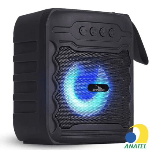 Caixa de Som Bluetooth Portátil 10W Rádio USB GRASEP - D-S3148