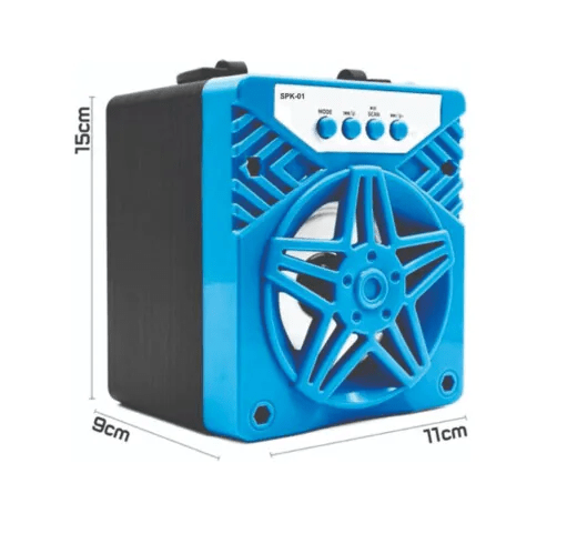 Caixa de Som Bluetooth Portátil 13x11x10cm Grasep - SPK-01