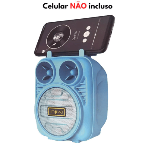 Caixa de Som Bluetooth Portátil Colorida INOVA - KV-88631 MKL