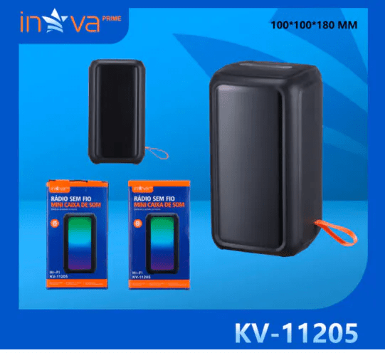 Caixa de Som Bluetooth Portátil com Led INOVA - KV-11205