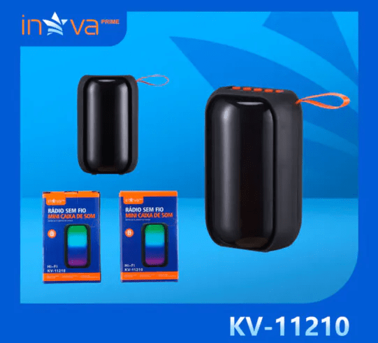 Caixa de Som Bluetooth Portátil com Led INOVA - KV-11210
