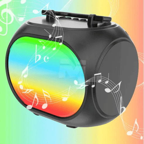 Caixa de Som Bluetooth Portátil com Led RGB 14x9.9x12.5cm GRASEP - D-Y11