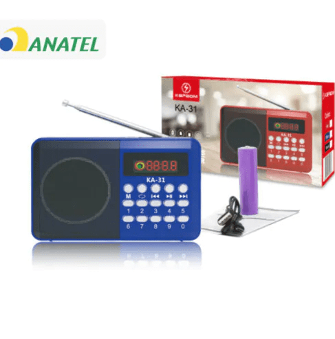 Caixa de som Bluetooth Rádio FM Portátil com Display Kapbom - KA-31