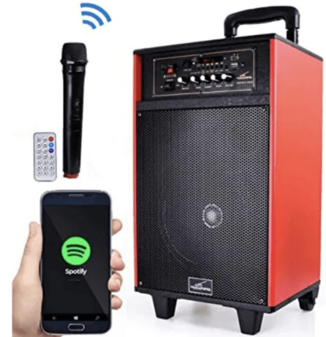 Caixa de Som Bluetooth Usb com Microfone 27x21x42cm Grasep - D-BH3202